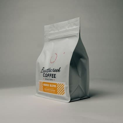 A bag of freshly roasted coffee